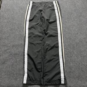 Nike Track Pants youth Medium Black Lined Athletic Side Stripe Swoosh Logo